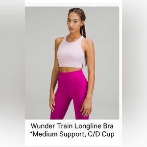 NWOT lululemon wunder train longline bra